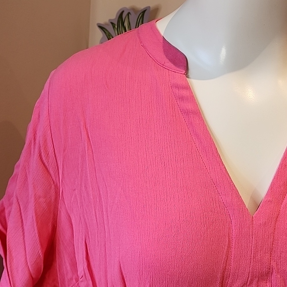 Torrid - Mini Washable Gauze Hi Low Waist Tunic Dress in Pink Sangria Su…​​​​​ - Picture 3 of 13